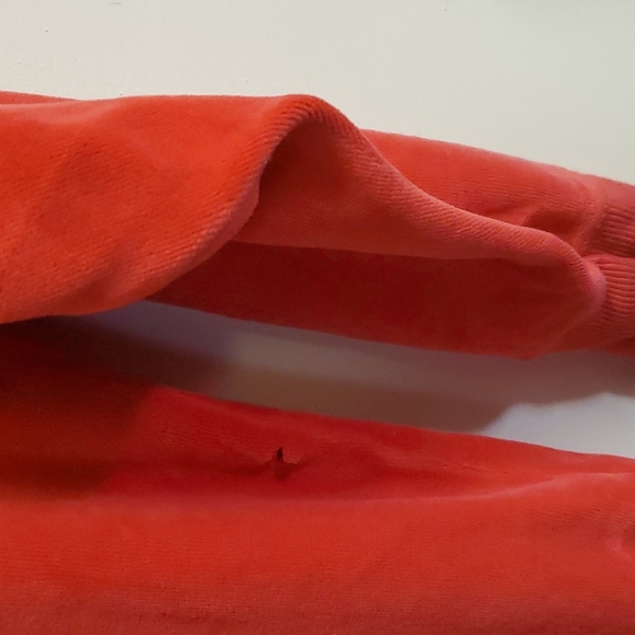 Vintage Juicy Couture Large Red Pink Cotton Velour Full Zip Hoodie Sweatshirt - Picture 16 of 16